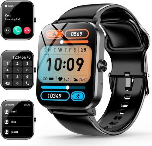Smart Watch, 1.85″ Smartwatch for Men Women (Answer/Make Call), Heart Rate, Sleep Monitor, Pedometer, Activity Tracker, IP68 Waterproof Fitness Watch for Android iOS (Inches, 1.85)