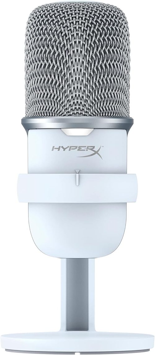 HyperX SoloCast – USB Condenser Gaming Microphone, for PC, PS5, PS4, and Mac, Tap-to-Mute Sensor, Cardioid Polar Pattern, Great for Streaming, Podcasts, Twitch, YouTube, Discord – White